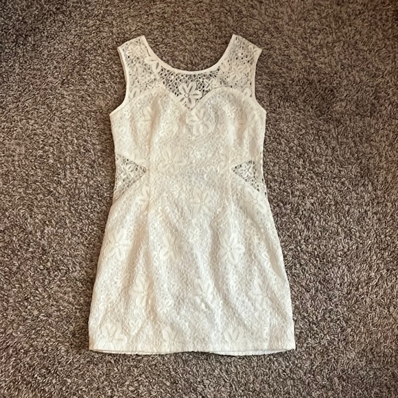 Tobi Moon Collection White Cutout Lace Mini Dress - Picture 3 of 10